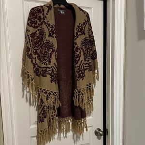 Accessory St Bohemian Fringe Cardigan with Paisley Design